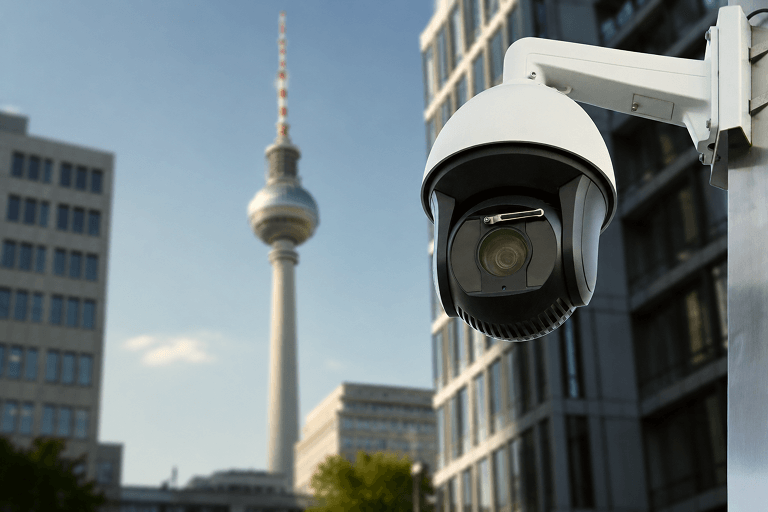 Videoüberwachung mit Blick auf den Berliner Fernsehturm